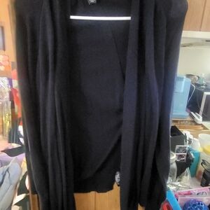 GAP Black Open-Front Knit Cardigan